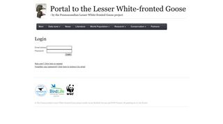 Login - Portal to the Lesser White-fronted Goose