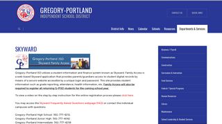Skyward Information - Skyward - Gregory-Portland Independent ...