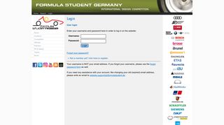 FSG: Login - Formula Student Germany