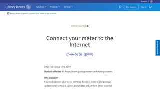 Connect your meter to the Internet - Pitney Bowes