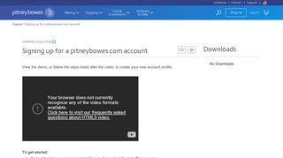 Signing up for a pitneybowes.com account