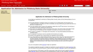 Application for Admission to Pittsburg State ... - GUS Account Login