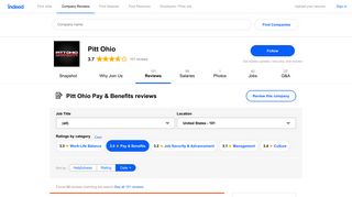 Working at Pitt Ohio: 54 Reviews about Pay & Benefits | Indeed.com
