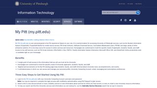 My Pitt (my.pitt.edu) | Information Technology | University of Pittsburgh