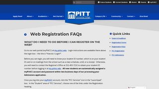 Web Registration FAQs - Pitt Community College