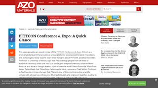 PITTCON Conference & Expo: A Quick Glance - AZoM