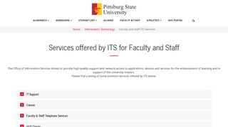Faculty and Staff ITS Services - Pittsburg State University