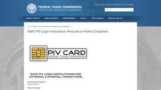 SAFE PIV Login Instructions: Personal or Home Computers | Federal ...