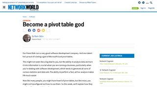 Become a pivot table god | Network World