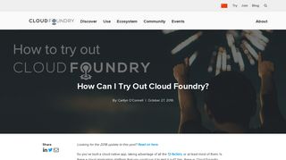 How Can I Try Out Cloud Foundry? | Cloud Foundry