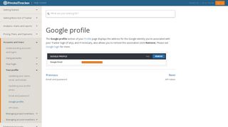 Google profile - Pivotal Tracker