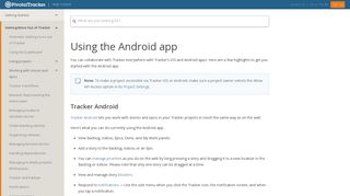 Using the Android app - Pivotal Tracker