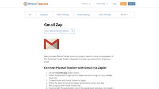 Gmail Zap | Pivotal Tracker Integrations