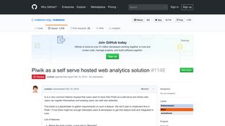 Piwik as a self serve hosted web analytics solution · Issue #1148 ...