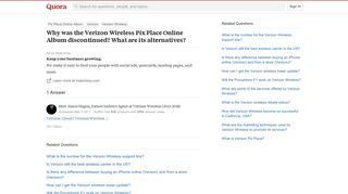 Why was the Verizon Wireless Pix Place Online Album discontinued ...