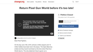 Petition · RiliSoft: Return Pixel Gun World before it's too late! · Change ...