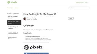 How Do I Login To My Account? – Pixelz