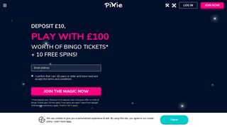 Pixie Bingo: Deposit £10, Get £100 Free Tickets
