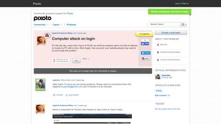 Computer attack on login - Pixoto
