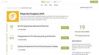 Pizza Hut Coupons & Promo Codes - 30% off ... - Lifehacker Australia