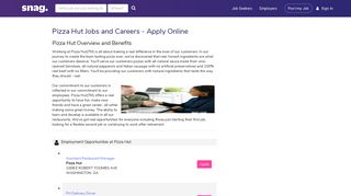 Pizza Hut Job Applications | Apply Online at Pizza Hut | Snagajob