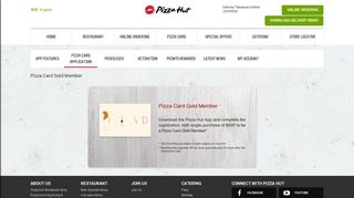 Pizzahut Hong Kong - Pizza Card Gold Member