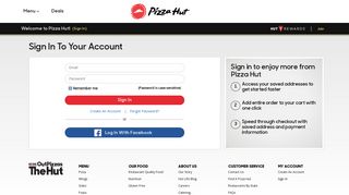 Sign in to your account - Pizza Hut: Pizza Delivery | Pizza Carryout ...