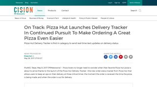 On Track: Pizza Hut Launches Delivery Tracker In Continued Pursuit ...