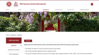 Eligibility - Application - Peking University Summer School ...
