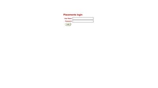 Placements login User Name Password Login