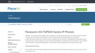 Placetel | Panasonic KX-TGP600