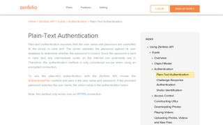 Plain-Text Authentication - Zenfolio