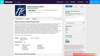 Plains Commerce Bank Reviews: 399 User Ratings - WalletHub