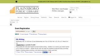 Event Registration – Plainsboro Public Library - EngagedPatrons.org