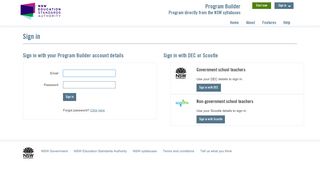 Program Builder: sign in to your account