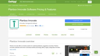 Planbox Innovate Software 2019 Pricing & Features | GetApp®
