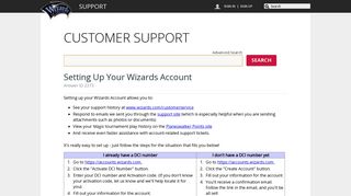 Setting Up Your Wizards Account - Service
