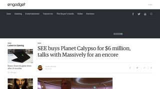 SEE buys Planet Calypso for $6 million, talks with Massively for an ...