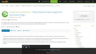 Moodle plugins directory: Planet eStream Assignment Submission ...