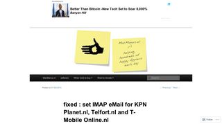 fixed : set IMAP eMail for KPN Planet.nl, Telfort.nl and T-Mobile Online ...