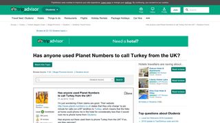 Has anyone used Planet Numbers to call Turkey from the UK ...