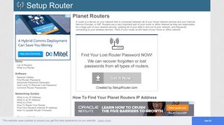 Planet Router Guides - SetupRouter