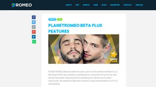 PLANETROMEO Beta PLUS Features - ROMEO
