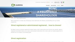Being a registered shareholder | Albioma | Our nature is full of energy