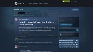How do i login in Planetside 2 with my steam account :: PlanetSide 2 ...