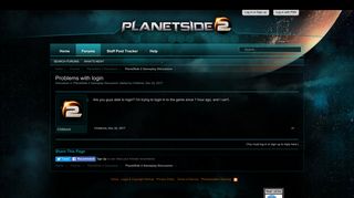 Problems with login | PlanetSide 2 Forums - Daybreak Game Company