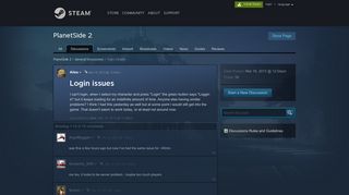 Login issues :: PlanetSide 2 General Discussions - Steam Community