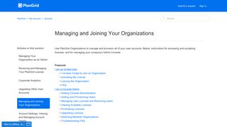 Managing and Joining Your Organizations – PlanGrid