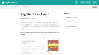 Register for an Event – Registrations