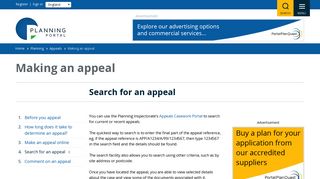 Search for an appeal | Making an appeal | Planning Portal
